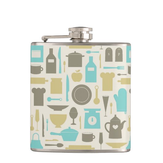 Flasques Motif des outils de cuisine (Devant)