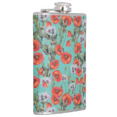 Flasques Motif des Poppies rouges et aqua (Droite)