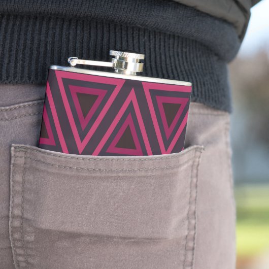 Flasques Motif des triangles roses (En situation)