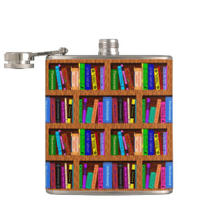 Flasques Motif d'étagère du livre de bibliothèque pour l