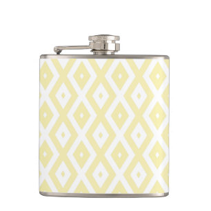 Flasques Motif diamant jaune pâle et blanc