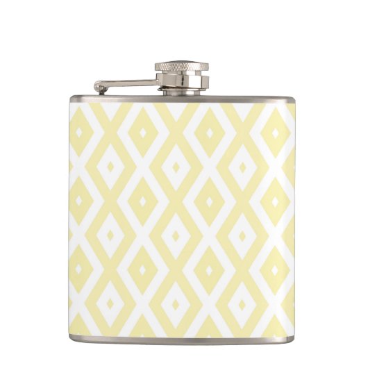 Flasques Motif diamant jaune pâle et blanc (Devant)