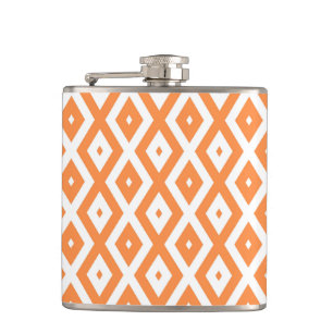 Flasques Motif diamant orange et blanc
