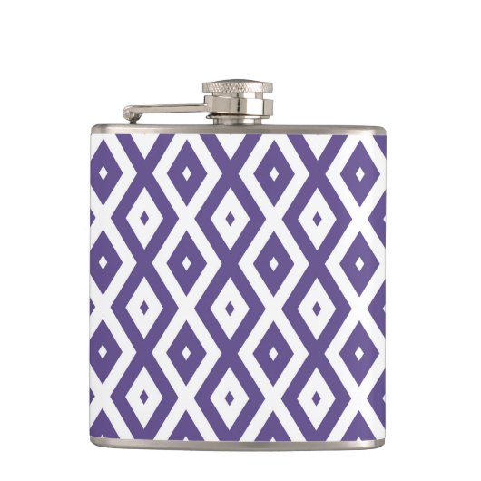 Flasques Motif diamant ultra violet et blanc (Devant)