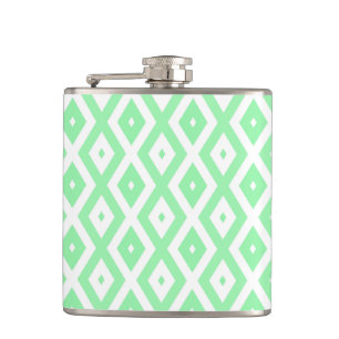 Flasques Motif diamant vert et blanc