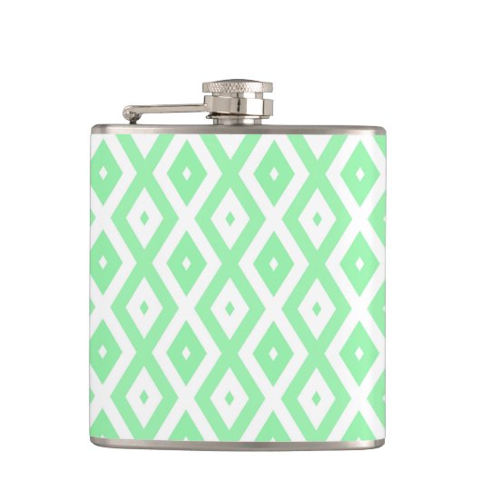 Flasques Motif diamant vert et blanc (Devant)