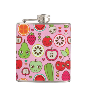 Flasques motif d'illustration de cuisine de fruit