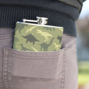 Flasques Motif Dinosaure, Silhouette Dinosaure, Dino Vert