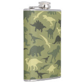 Flasques Motif Dinosaure, Silhouette Dinosaure, Dino Vert (Droite)