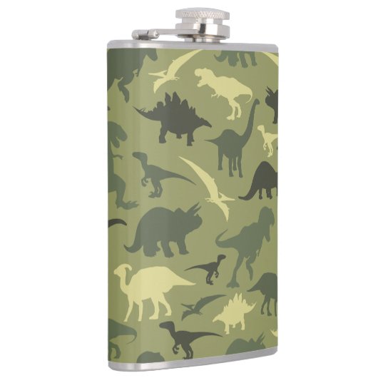 Flasques Motif Dinosaure, Silhouette Dinosaure, Dino Vert (Droite)