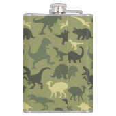 Flasques Motif Dinosaure, Silhouette Dinosaure, Dino Vert (Dos)