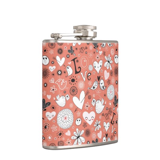 Flasques Motif d'inséparables (Droite)