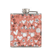 Flasques Motif d'inséparables (Dos)