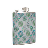 Flasques Motif élégant orné bleu-vert monogramme (Droite)