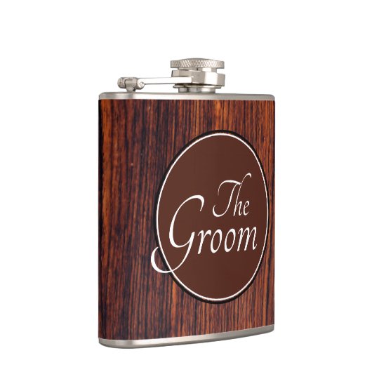 Flasques Motif en bois foncé en acajou (Droite)