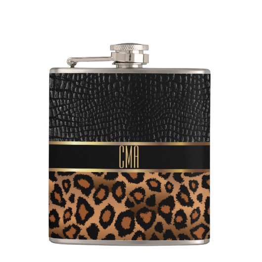 Flasques Motif en cuir et léopard Monogram (Devant)