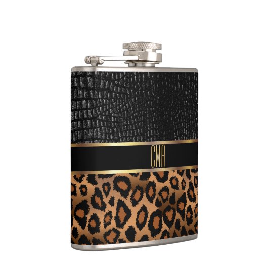 Flasques Motif en cuir et léopard Monogram (Droite)