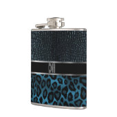 Flasques Motif en cuir et léopard Monogram - Bleu (Gauche)