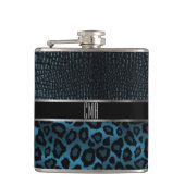 Flasques Motif en cuir et léopard Monogram - Bleu (Devant)