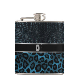 Flasques Motif en cuir et léopard Monogram - Bleu