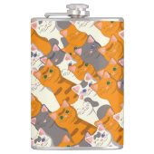 Flasques Motif en diagonale du chat noir blanc gingembre (Devant)