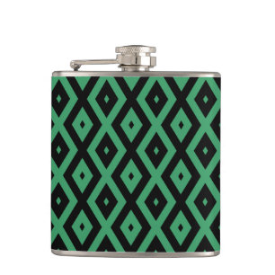 Flasques Motif en diamant vert et noir