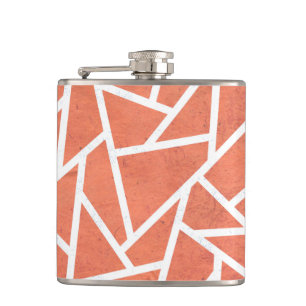 Flasques Motif en mosaïque orange mandarin