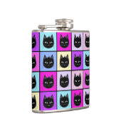 Flasques Motif en pastel de chat d'arc-en-ciel (Droite)