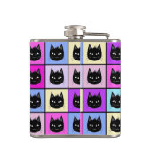 Flasques Motif en pastel de chat d'arc-en-ciel (Dos)