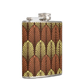 Flasques Motif en plumes Art déco, Brown foncé et rouille (Droite)