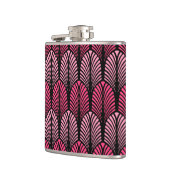 Flasques Motif en plumes Art déco, rose et noir Fuchsia (Gauche)