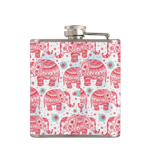 Flasques Motif ethnique rouge d'éléphant (Dos)