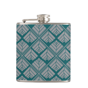 Flasques Motif feuille carré Turquoise neutre