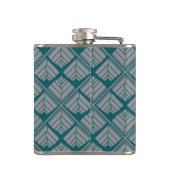 Flasques Motif feuille carré Turquoise neutre (Dos)