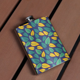 Flasques Motif Feuille vert et jaune en chute