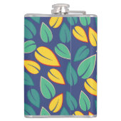 Flasques Motif Feuille vert et jaune en chute (Dos)