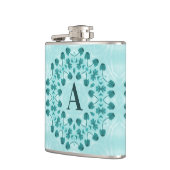 Flasques Motif floral, bleu Turquoise initial (Gauche)
