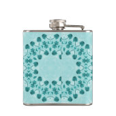 Flasques Motif floral, bleu Turquoise initial (Dos)