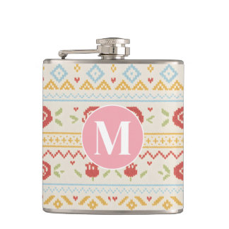 Flasques Motif floral Boho Nordique folklorique personnalis