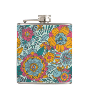 Flasques Motif floral coloré