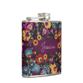 Flasques Motif floral coloré et occupé violet personnalisé (Droite)