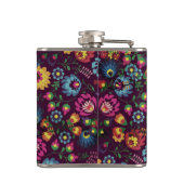 Flasques Motif floral coloré et occupé violet personnalisé (Dos)