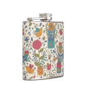 Flasques Motif floral de bande dessinée avec les oiseaux 2 (Droite)