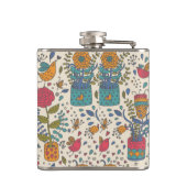 Flasques Motif floral de bande dessinée avec les oiseaux 2 (Dos)