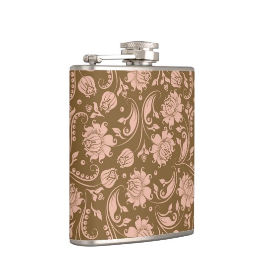 Flasques Motif floral de rose et de brun (Droite)