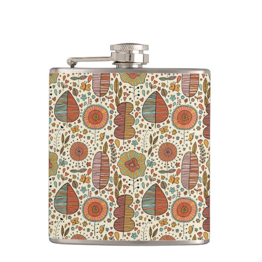 Flasques Motif floral d'été fait de feuille (Devant)