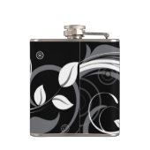 Flasques Motif floral gris sur le noir (Dos)