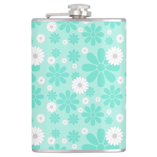 Flasques Motif Floral Pastel MINT (Devant)