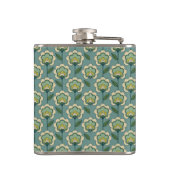 Flasques Motif floral turquoise et jaune (Dos)