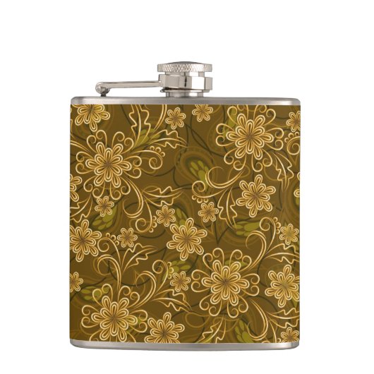 Flasques Motif floral vintage d'or (Devant)